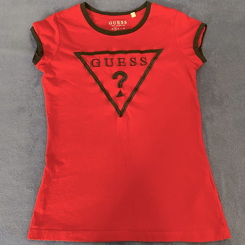 Red and black GUESS shirt size small